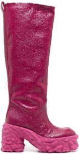 Premiata textured platform boots Pink