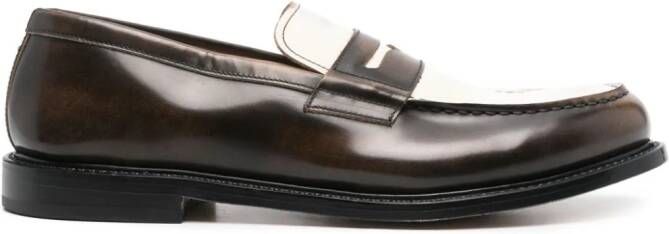 Premiata two-tone leather loafers Brown