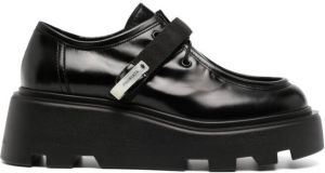 Premiata wedge-heel leather loafers Black