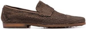 Premiata woven leather loafers Brown