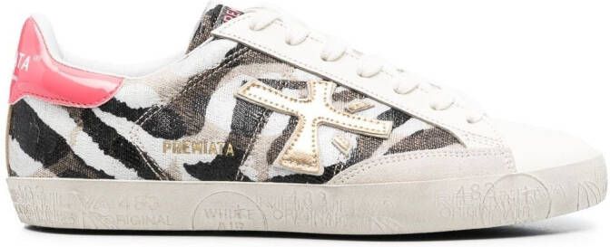 Premiata zebra-print sneakers White