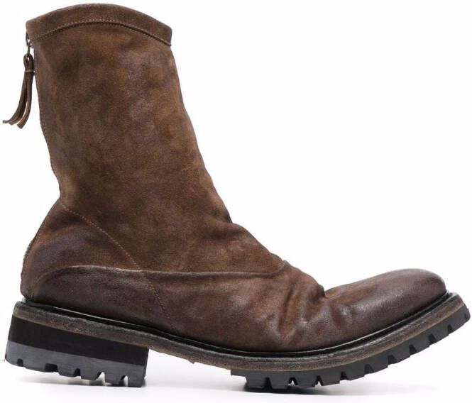 Premiata zip-up leather boots Brown