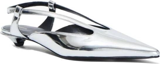 Proenza Schouler 20mm slingback faux-leather pumps Silver