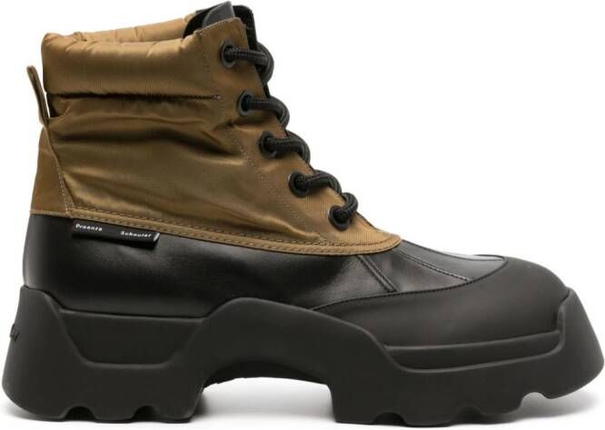 Proenza Schouler colour-block panelled combat boots Black