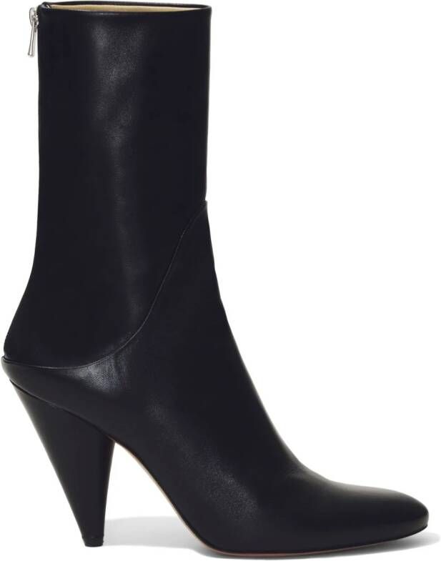 Proenza Schouler Cone 85mm leather ankle boots Black