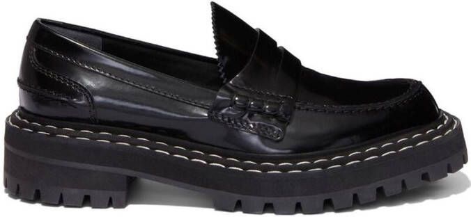 Proenza Schouler contrasting-stitch detail loafers Black