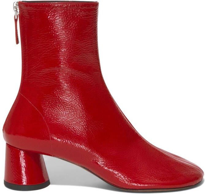 Proenza Schouler crinkle patent ankle boots Red