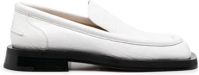 Proenza Schouler crocodile-embossed leather loafers White