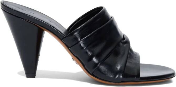 Proenza Schouler Gathered Cone 85mm leather sandals Black