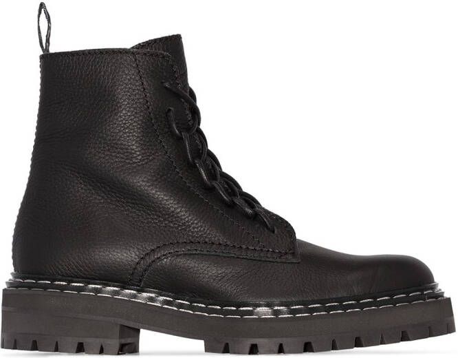 Proenza Schouler leather lace-up boots Black
