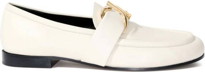 Proenza Schouler logo-plaque leather loafers White