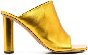Proenza Schouler metallic 100mm peep-toe mules Yellow