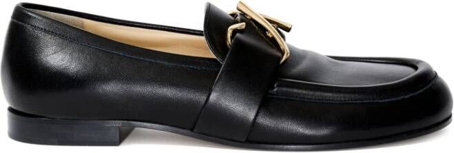 Proenza Schouler monogram-plaque leather loafers Black