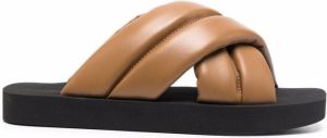 Proenza Schouler padded crossover-strap slides Brown