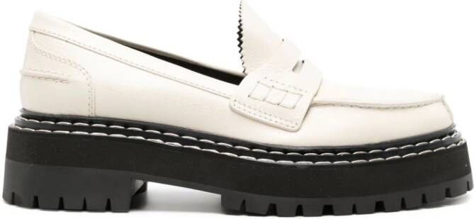 Proenza Schouler penny-slot platform leather loafers Neutrals