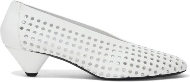 Proenza Schouler Perforated Cone 40mm leather pumps White