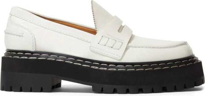 Proenza Schouler platform leather loafers White