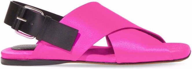 Proenza Schouler square crossover strap sandals Pink