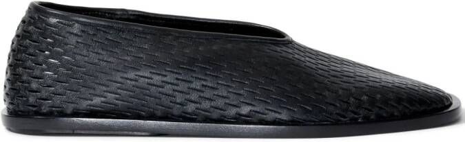 Proenza Schouler square perforated slippers Black