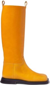 Proenza Schouler square-toe leather boots Orange