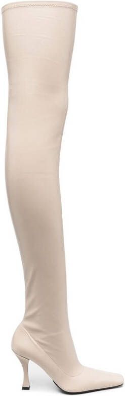 Proenza Schouler thigh-high calf leather boots Neutrals