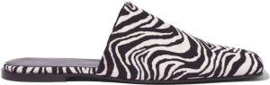 Proenza Schouler Trap zebra jacquard slippers White