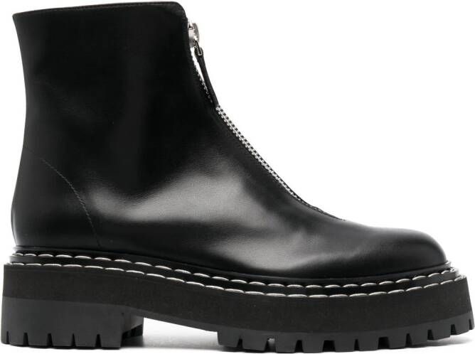 Proenza Schouler zip-up lug-sole boots Black