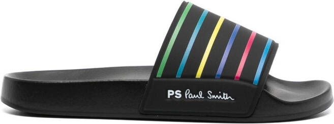PS Paul Smith stripe-print sliders Black