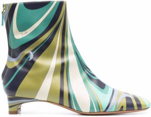PUCCI abstract-print 35mm ankle boots Blue