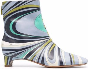 PUCCI abstract-print 35mm ankle boots Blue