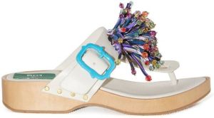 PUCCI beaded thong sandals White