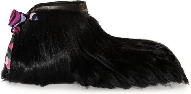 PUCCI Doggy goat-hair ankle boots Black