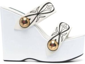PUCCI embroidered-design open-toe sandals White