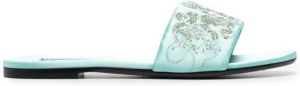 PUCCI Evoluzioni embroidered evening slides Blue