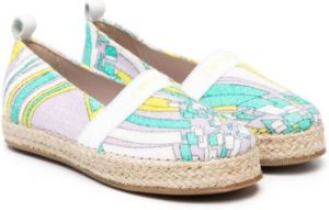 PUCCI Junior abstract-pattern print ballerinas Purple