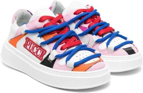 PUCCI Junior colour-block double-laces sneakers White