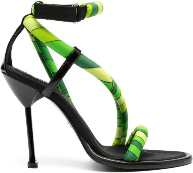 PUCCI Lee 100mm Iride-print sandals Green