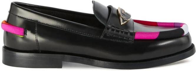 PUCCI logo-plaque leather loafers Black