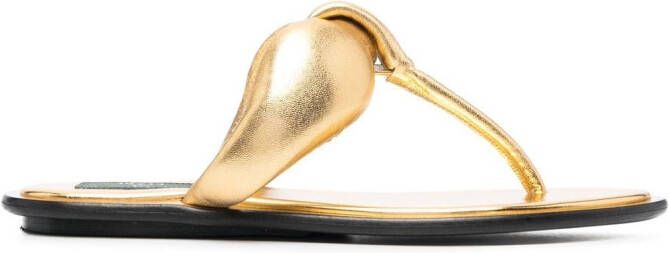 PUCCI metallic-effect thong sandals Gold