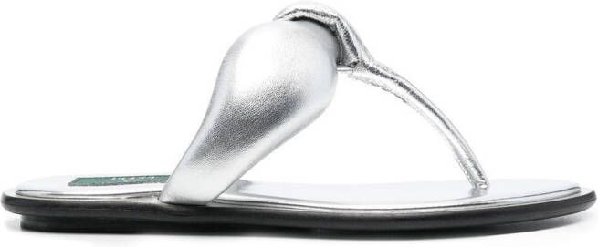 PUCCI metallic-effect thong sandals Silver