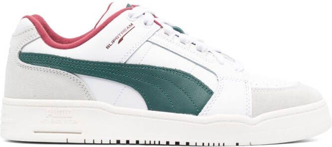 PUMA colour-block panelled leather low-top sneakers White