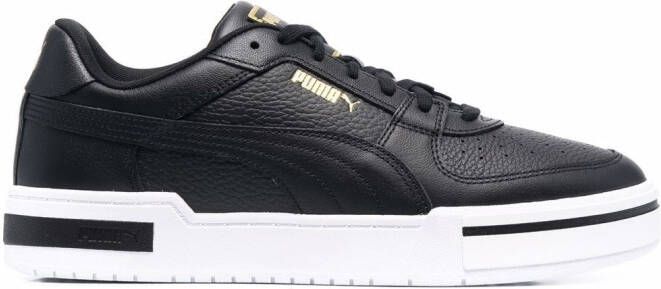 PUMA logo-print low-top leather sneakers Black