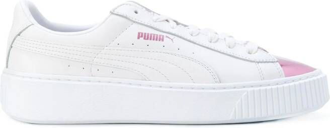 PUMA metallic toe lace-up sneakers White