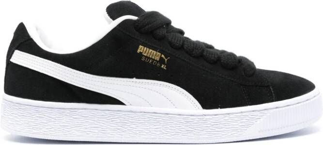 PUMA stamped-logo suede platform sneakers Black