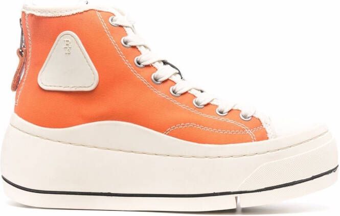 R13 high-top platform sneakers Orange