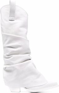 R13 mid cowboy boots White