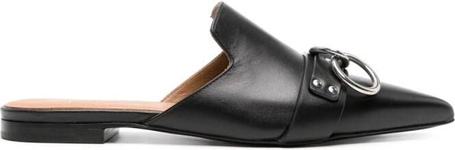 R13 Sid Harness leather mules Black