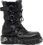 Rabanne x New Rock buckled leather boots Black - Thumbnail 1