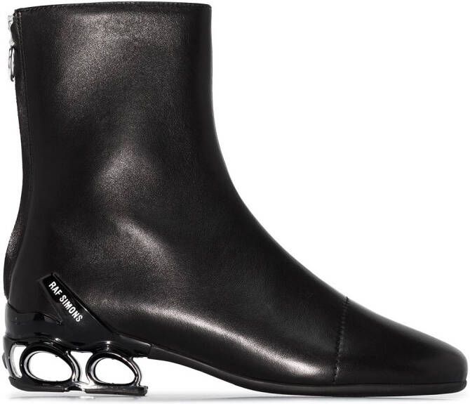 Raf Simons Cycloid-4 leather ankle boots Black