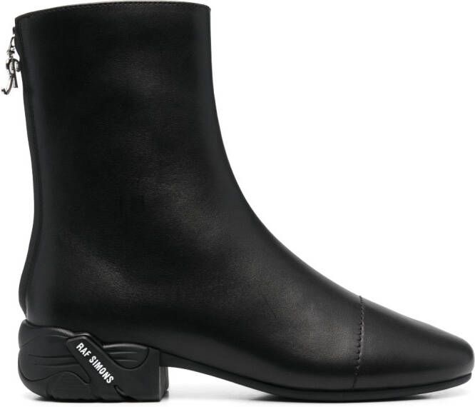 Raf Simons logo-print ankle boots Black